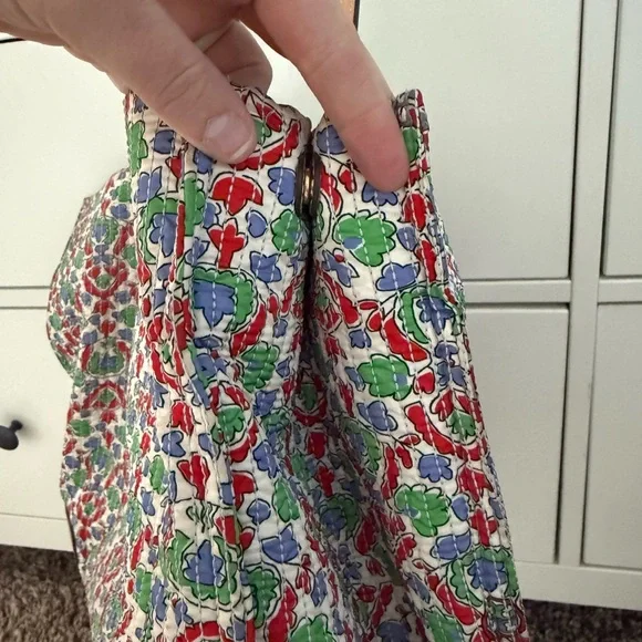 Tory Burch Multicolor Floral Canvas Tote with Tan Leather Logo - Picture 6 of 15